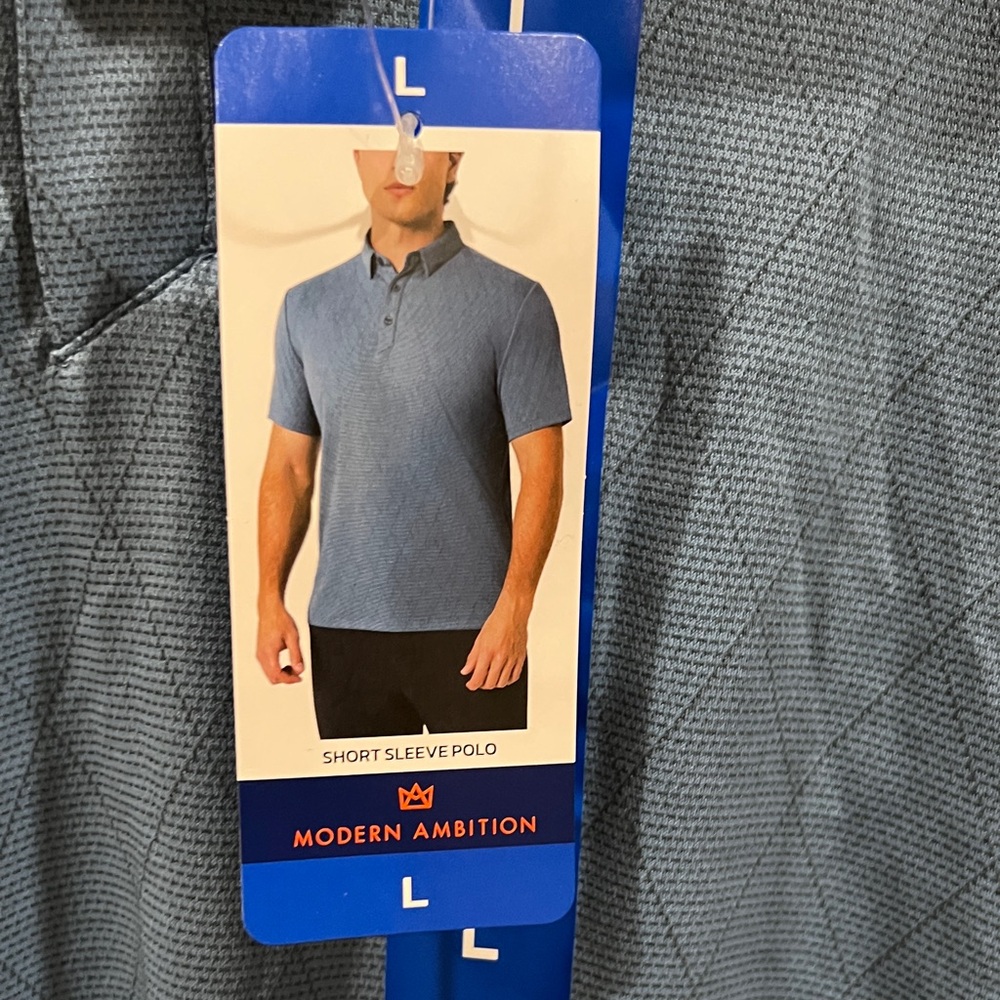 Modern Ambition Men's Blue Polo Shirt NWT size Large - Picture 3 of 7